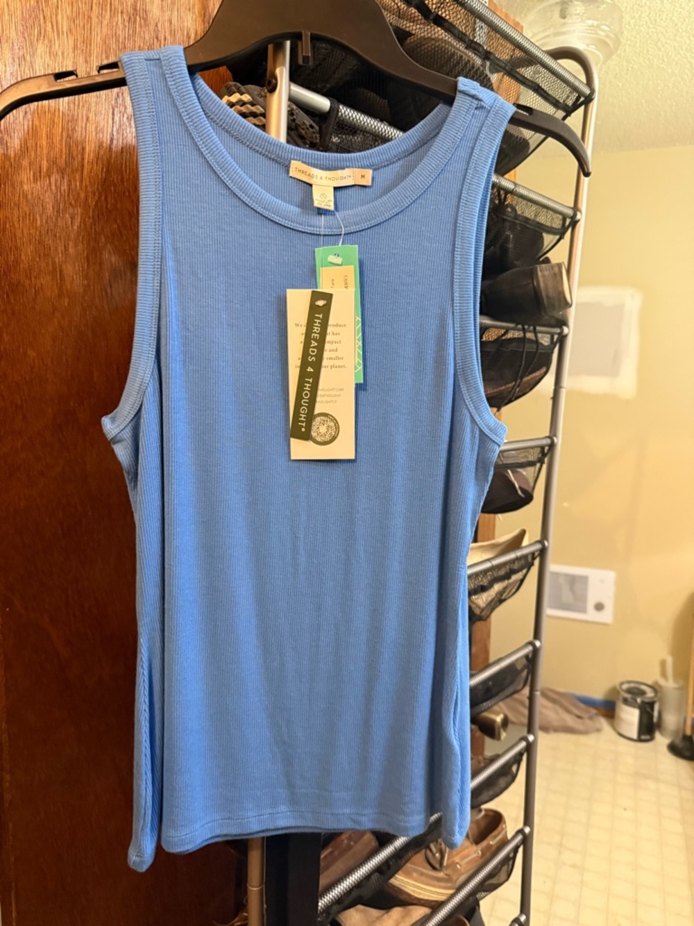 Threads 4 Thought Light Blue Ribbed Tank - Women's Sleeveless Top